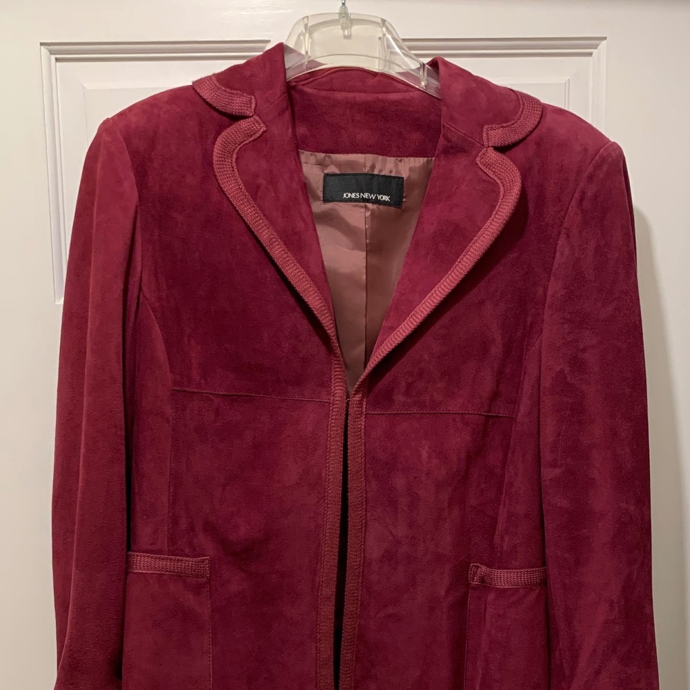 *SOLD* Jones New York Fuchsia Genuine Suede Leather Jacket - Production Sample
